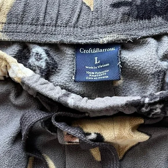 Croft Barrow Gray Dog Print Pajama Pants Womens L Loungewear Relaxation Dogs - Picture 2 of 5